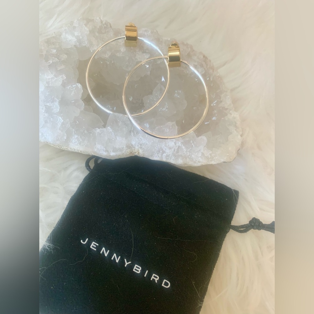 BNWOT Jenny Bird Faye Two-Tone Silver & Gold Hoop Earrings